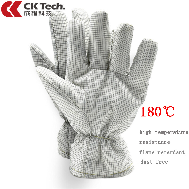 CK Tech.180℃Temperature Resistant Safety Gloves Fire Retardant Anti-static Work Gloves for Electronic Factory Dust-free Workshop
