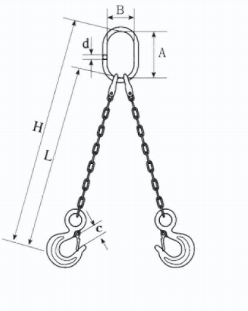 Double leg hoist chain rigging