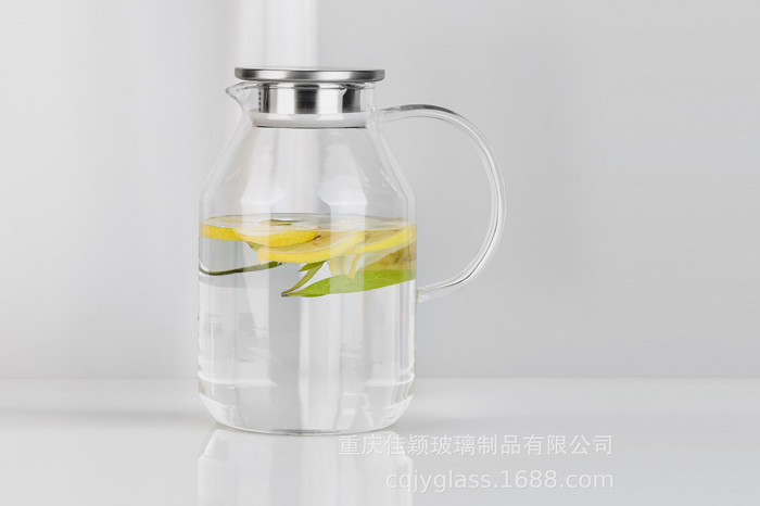 JY-2000ml大容量玻璃果汁壶高硼硅耐热玻璃茶壶冷水壶