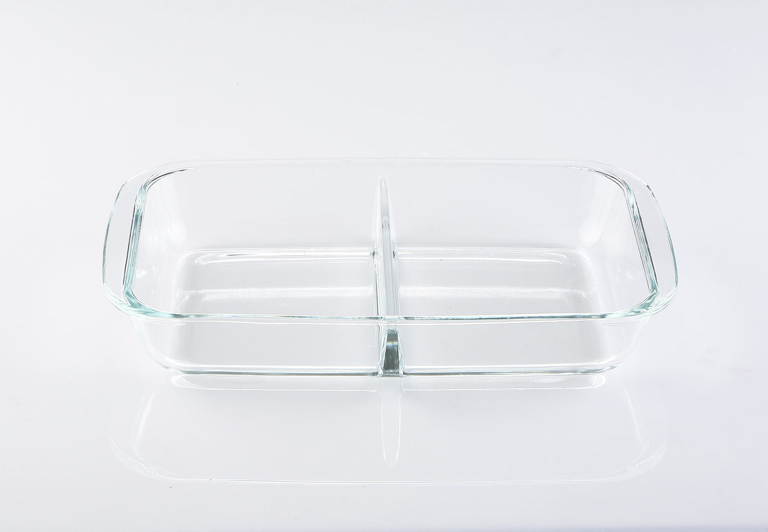 1.6L rectangular glass bake dish with partition 