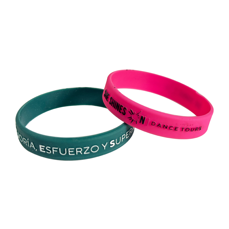 Color Printing Embossed Silicone Wristband