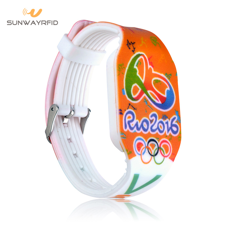 Full color printing 13.56mhz silicone rfid wristbands