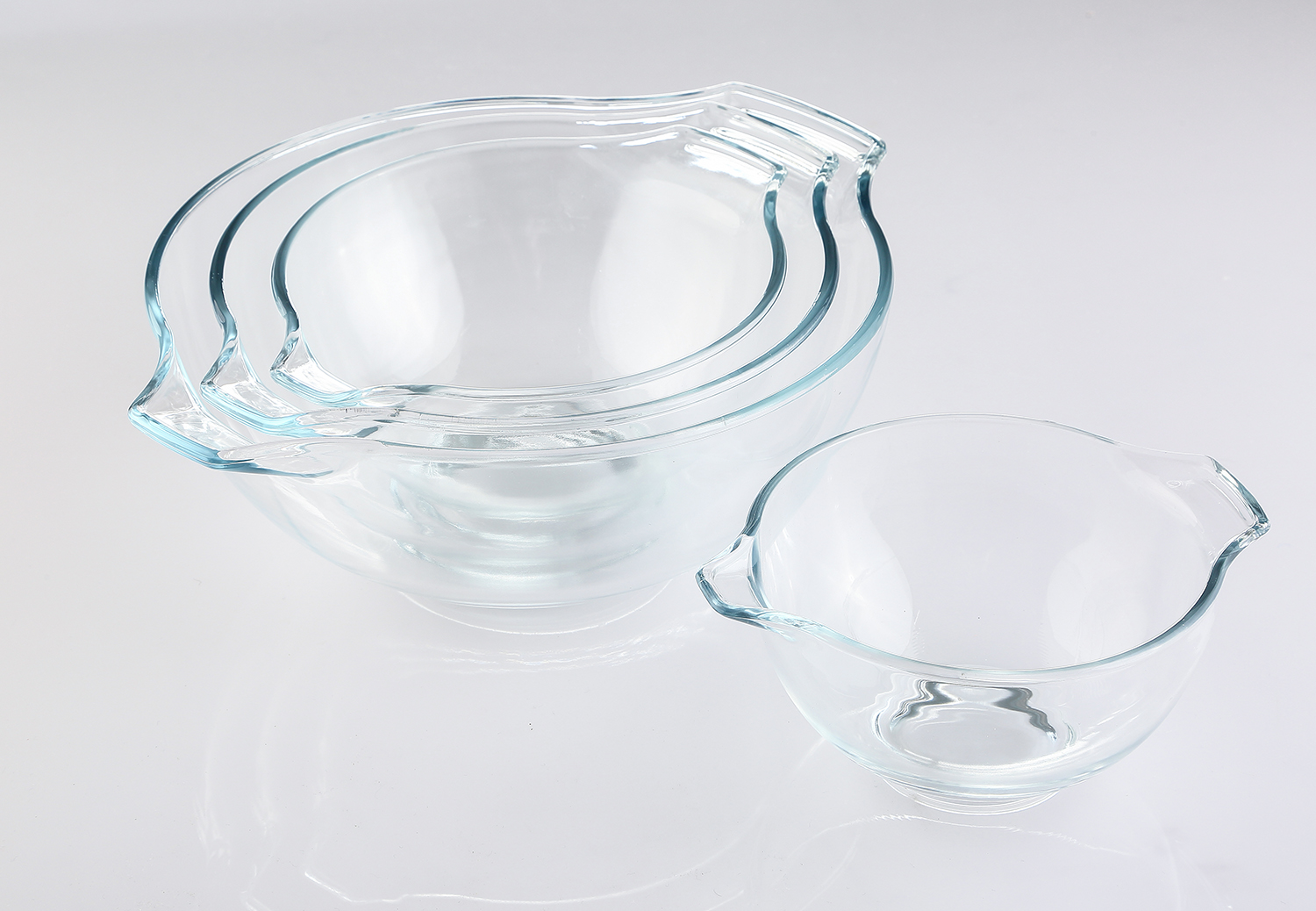 1.0L/1.5L/2.5L/4.0L    S/4 glass bowl with two mouth