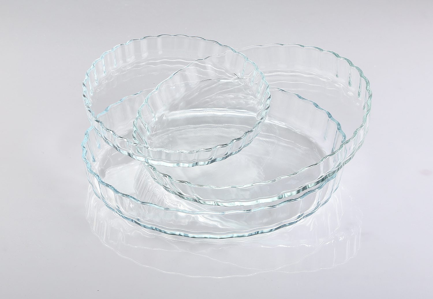 0.6L/1.2L/2.0L    S/3 fluted glass plate