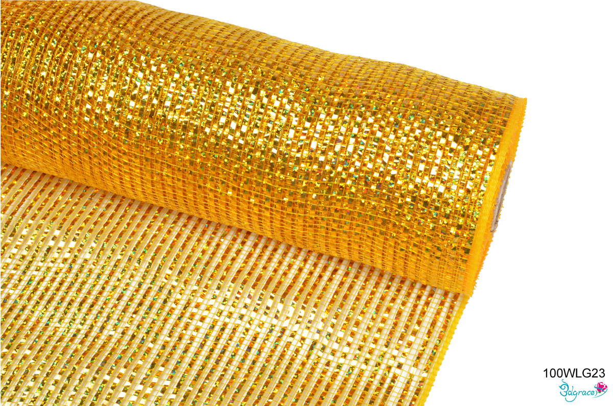 100 Regular Metallic Mesh 100WLG23 Wide Laser Gold Metallic In Dk.Gold  PP 