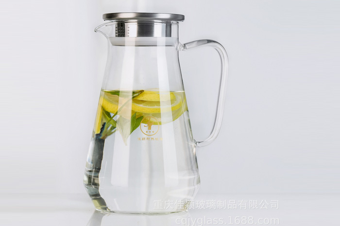  JY-G15 1500ml耐热玻璃果汁壶凉水壶高硼硅玻璃茶壶