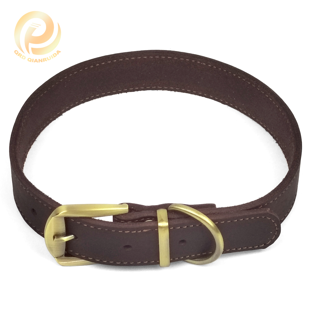Leather Dogs Collar with Brass Hardware