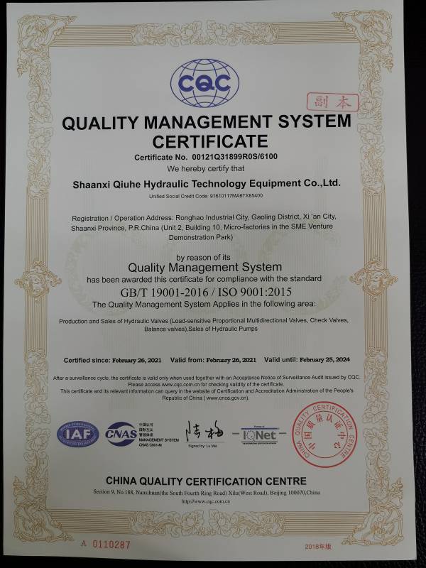 质量管理体系认证证书英文12
