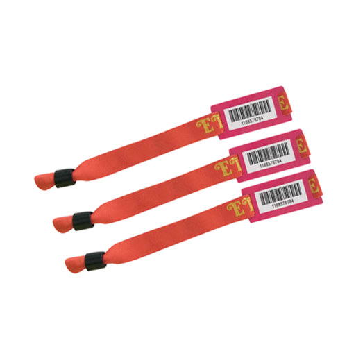 Barcode Satin Wristband with PVC label