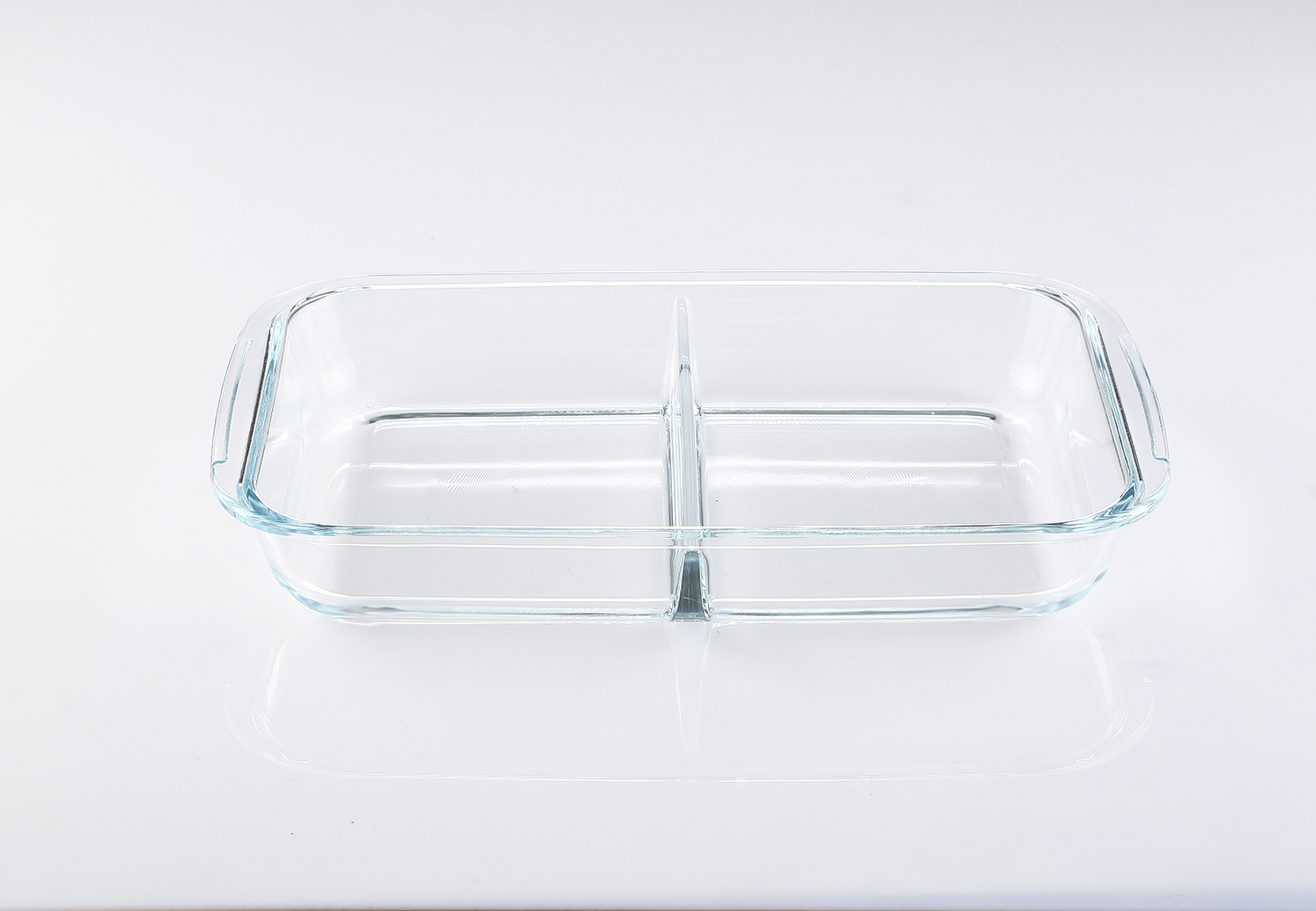 2.2L rectangular glass bake dish with partition 